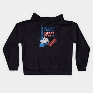 Fierce diva rider Kids Hoodie